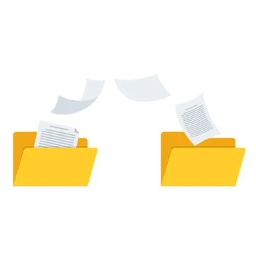 Copy from one web computer folder to another for design on white, stock vecto Stock Illustration