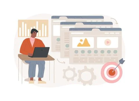 Copy optimization isolated concept vector illustration. Ilustración de archivo