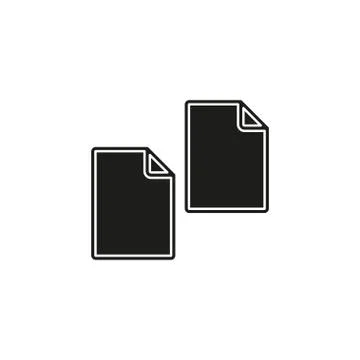 Copy or Duplicate document icon - web page symbol - office file format Stock Illustration