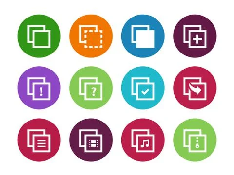 Copy Paste circle icons for Apps, Web Pages Иллюстрация