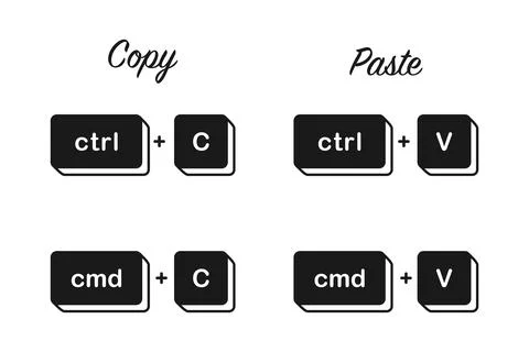 Copy Paste Keyboard Keys Vector Stock Illustration