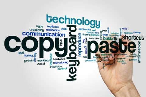 Copy paste word cloud concept Stock Illustration
