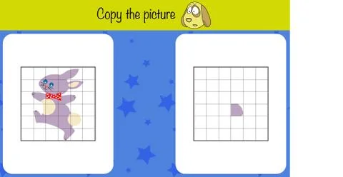 Copy the picture. Children education game, iq test Stock Illustration