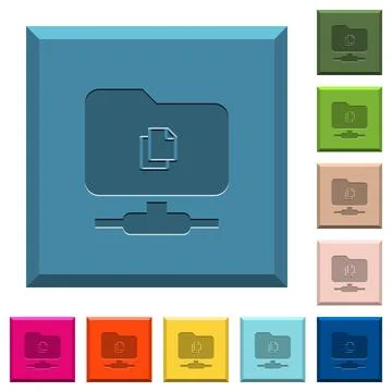 Copy remote file on FTP engraved icons on edged square buttons イラスト素材