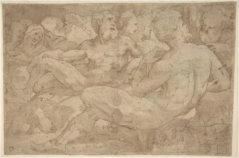 Copy in Reverse Design Orientation: Based on the Group of Reclining Figures.. Stock Photos