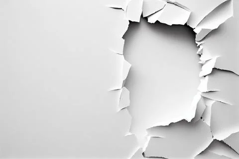 Copy space and a crack in the wall, white paint peeling off on the side Stock Illustration