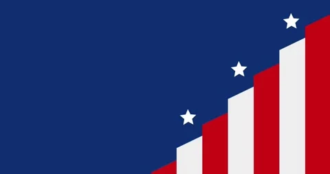 Copy space animation and decoration symbolizing the United States flag. Video stock 337891368
