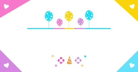 Copy space animation with birthday and new year decorations Vídeo Stock 336456367