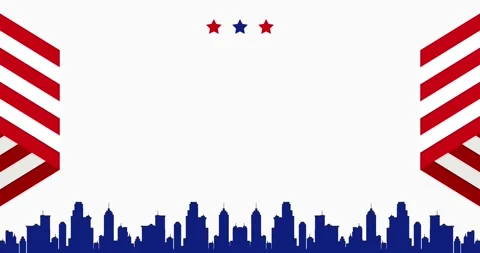 Copy space background animation with american flag element decoration Vídeo Stock 336455554
