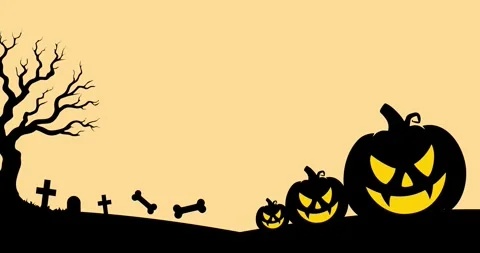 Copy space background animation with halloween decorations Vídeo Stock 336455705