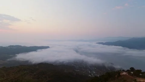Copy space background Beautiful sunrise time lapse over lush orange autumn .. Vídeos de archivo 312492495