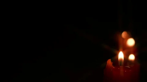 Copy space Beautiful red candles on black background. Valentines day romantic Stock-Footage 297946694