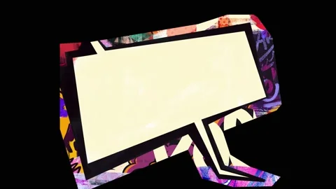 Copy space comic bubble animated and graffiti. pop culture reference of com.. Stock Footage 238937845