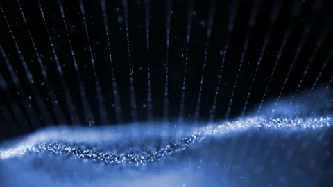 Copy space concept with smooth waves animation and binary data. Stock Footage 148683858