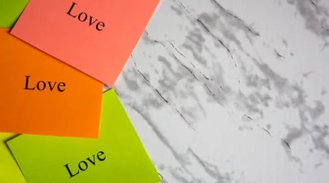 Copy space, creativity, project, art. Vision board. Motivational words on col Stock Photos