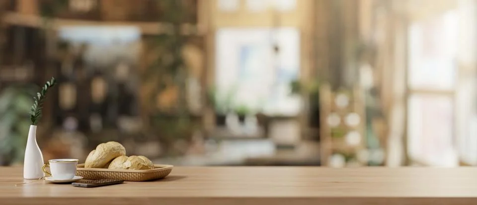 A copy space for display product on a rustic wooden desk in a Scandinavian .. イラスト素材