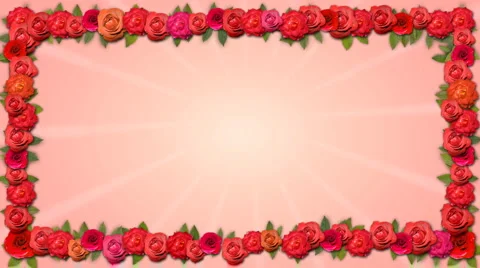 Copy Space Frame - Growing Organic Title with Roses in HD Stock Footage 5296830