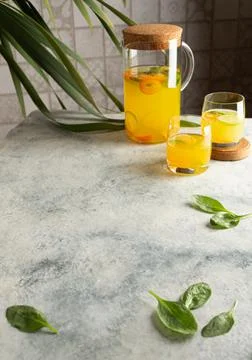 Copy space on a gray background. Stock Photos