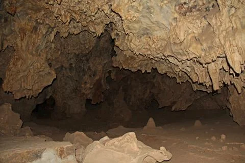 Copy Space Inside the Cave of Colossal Cave Mountain Park Stock Photos