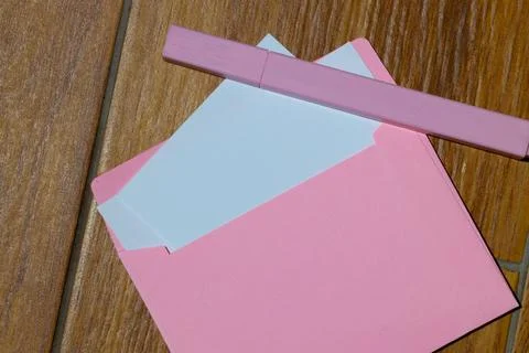 Copy space letter pattern for text message pink color pen 스톡 사진