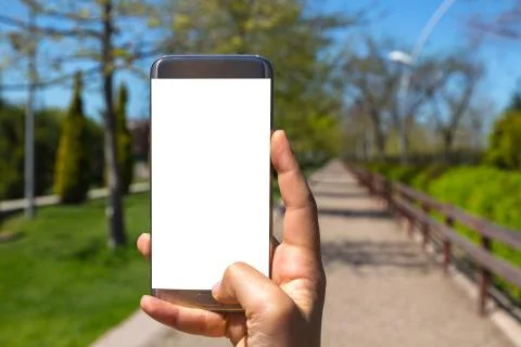 Copy Space Mobile on Hand Stock Photos