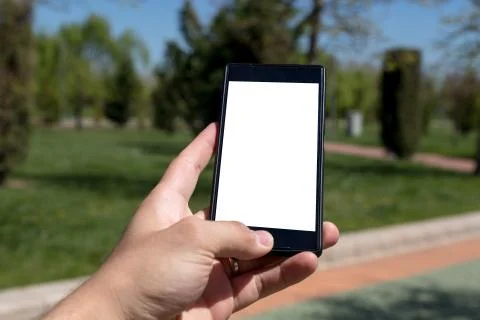 Copy Space Mobile on Hand Stock Photos