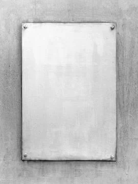 Copy Space on Rectangle Plate with Rivets in Corners on Painted Metal Backgro Stock Photos