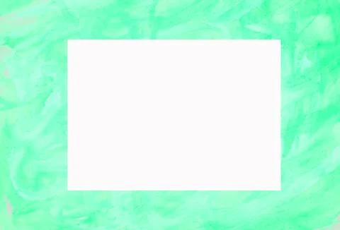 Copy space, space for text in white blank space, green frame painted in water 스톡 사진