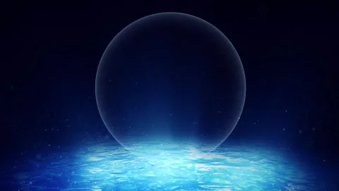 Copy space sphere on shie dark blue background Video stock 341833092