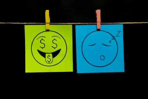 Copy space. Two stickers. On the left yellow page, an expression of love of Фото
