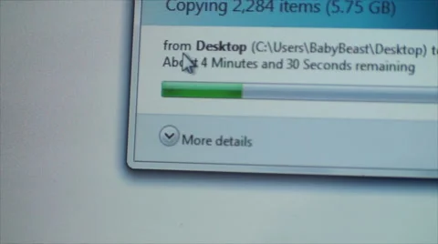 Copy Speed And Loading Bar, Laptop, Usage, Technology, Media, Close Up Pan Stock-Footage 41990958