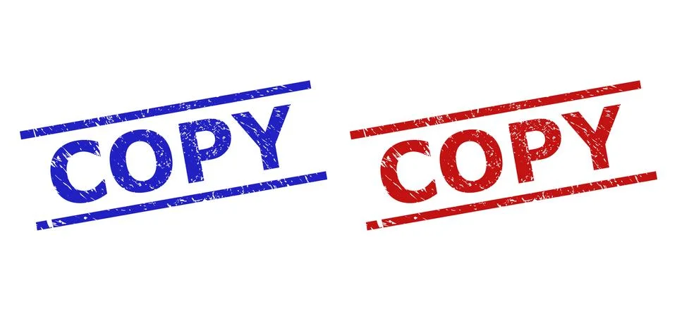 COPY Stamp Seals with Corroded Texture and Parallel Lines Stock Illustration