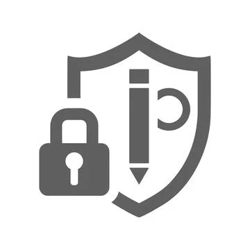 Copy write protection icon. Gray vector graphics. Stock Illustration