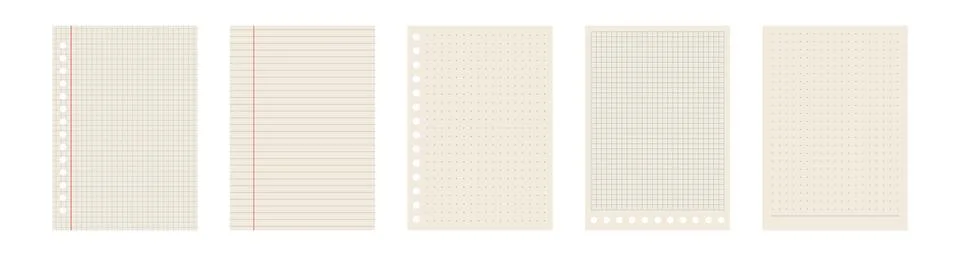 Copybook Notebook Notepad Paper Grid Lined Squared Plan Page Paper Vector N.. 스톡 일러스트