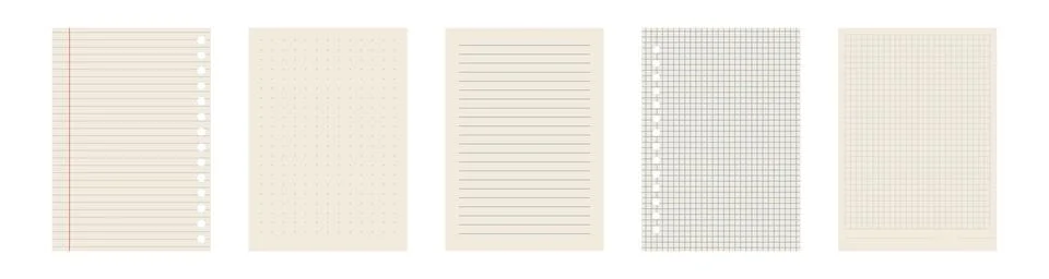 Copybook Notebook Notepad Paper Grid Lined Squared Plan Page Paper Vector N.. Stock Illustration