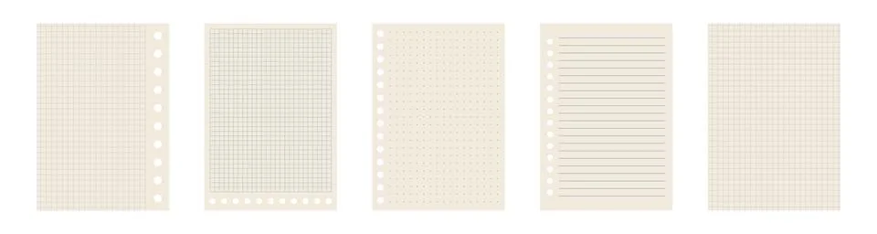 Copybook Notebook Notepad Paper Grid Lined Squared Plan Page Paper Vector N.. Stock Illustration