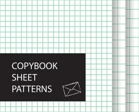 Copybook sheet pattern set. Squared paper backgrounds Stock Illustration