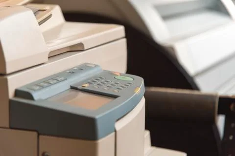 Copying and scanning documents on a machine Stock Photos