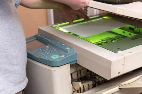 Copying and scanning documents on a machine Stock Photos