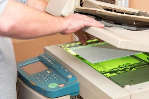 Copying and scanning documents on a machine Stock Photos