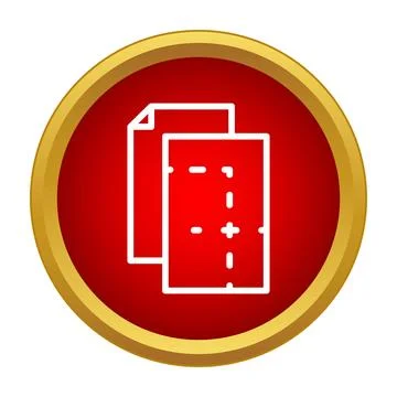 Copying document file icon in round golden frame Stockillustratie