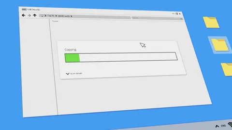 Copying files from desktop to USB flash drive on computer interface 스톡 동영상 333405318
