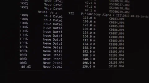 Copying files with a script.No desktop icons,only showing the copy process Stock Footage 106445141