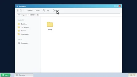 Copying folders to a usb drive in a computer file manager. 4K Stock Footage 341694207