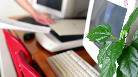 Copying, scaning documents Stock Footage 47911886