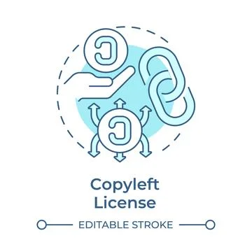 Copyleft license soft blue concept icon Stock-Illustration