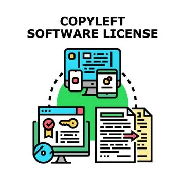 Copyleft software license concept for digital distribution Stock Illustration