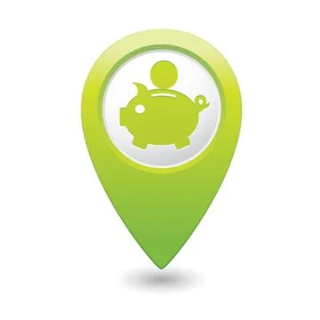 Copypig icon green map pointer Stock Illustration