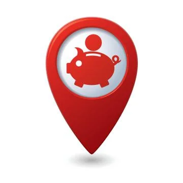 Copypig icon red map pointer Stock Illustration