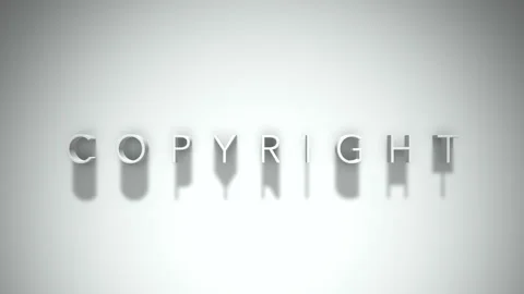 Copyright 3D title animation with shadows on a white background Stock Footage 297456079